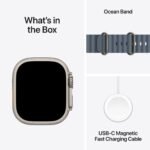 Apple Watch Ultra 3 49mm Natural Titanium Case GPS + Cellular Ocean Band (Anchor Blue) - Image 9
