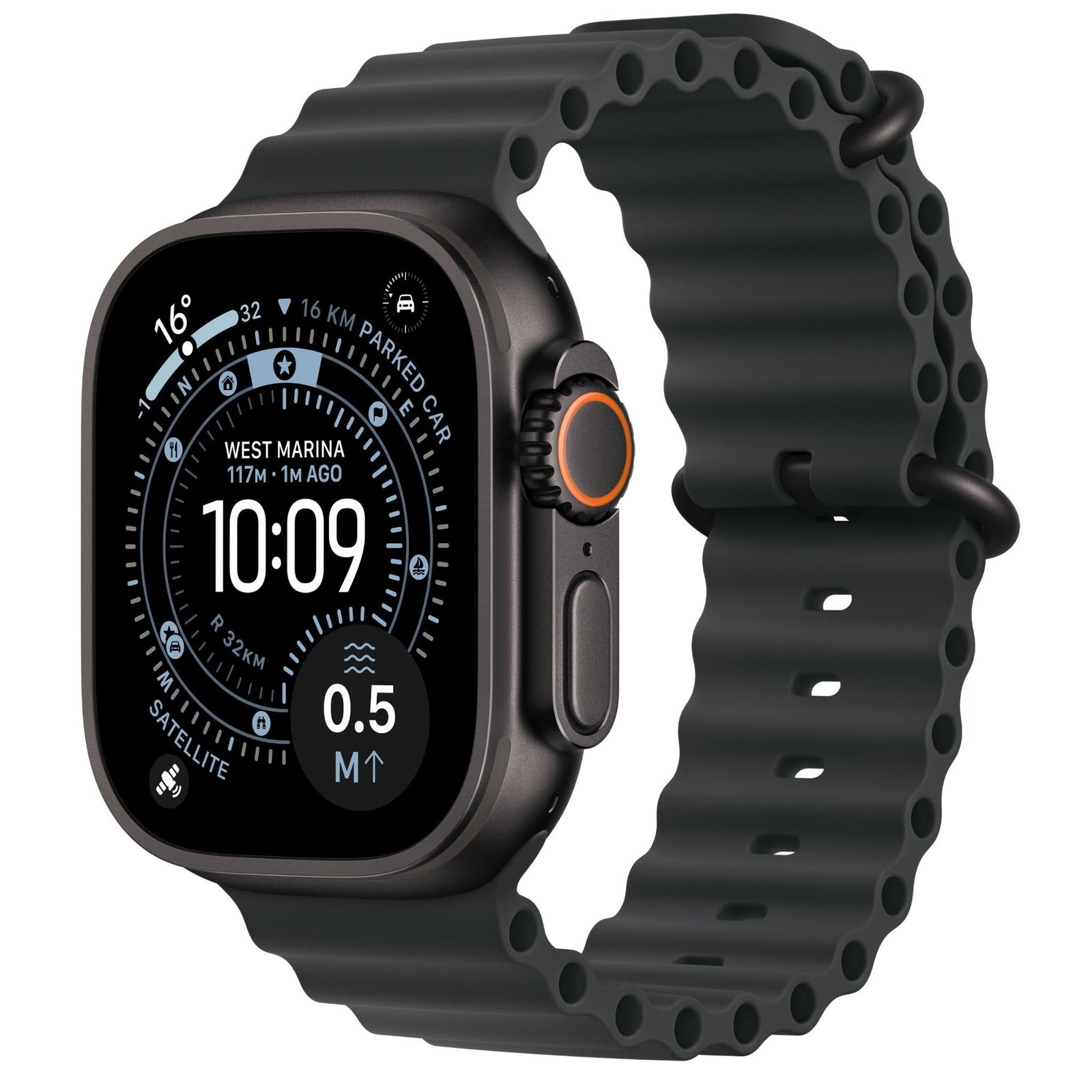 835995-Product-0-I-638930671813511068.jpg Apple Watch Ultra 3 49mm Black Titanium Case GPS + Cellular Ocean Band (Black) - Image 1