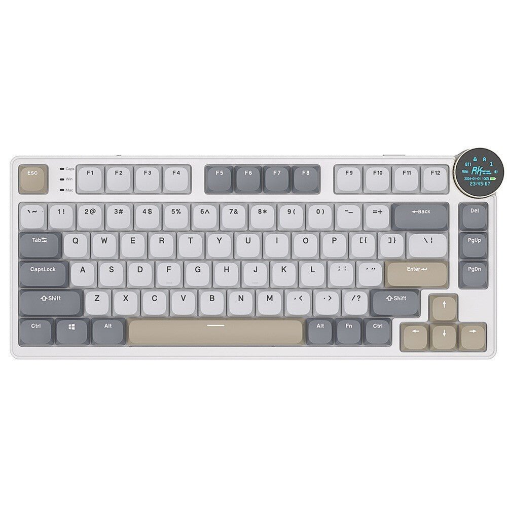 8470a471d5624d98942ba22c8b6592c5.jpg Royal Kludge RK N80 Tri mode RGB Hot Swap Keyboard - Red Switch (Pearly Dawn) - Image 1