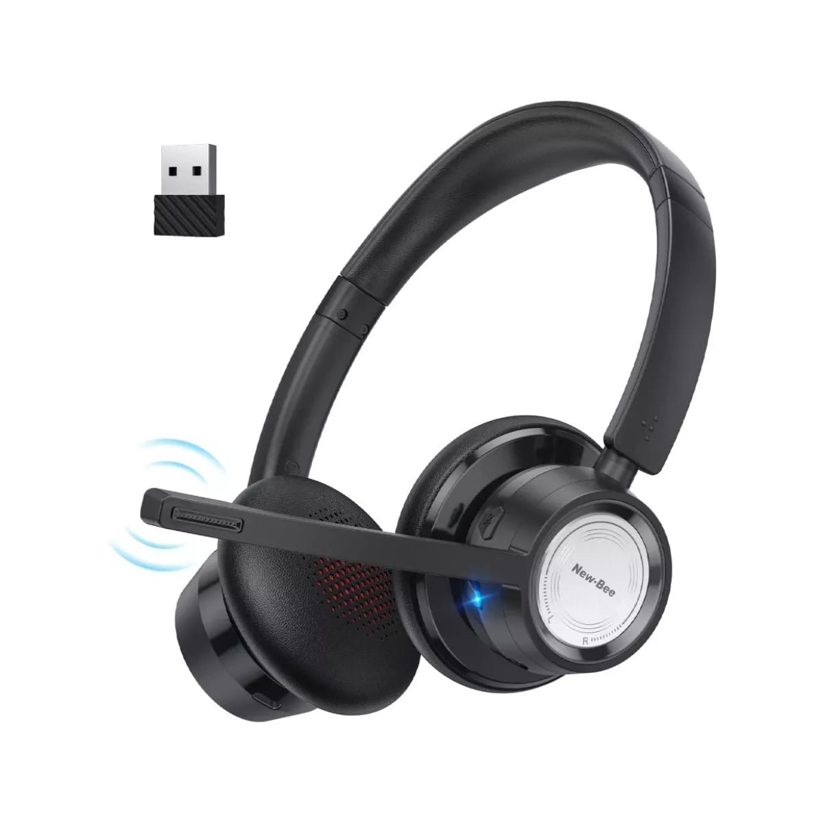 88443db7ff7b4c6fb0681bb00945439e.jpg New Bee BH58 Wireless Office Headset - Noise-Canceling Bluetooth (Black) - Image 1
