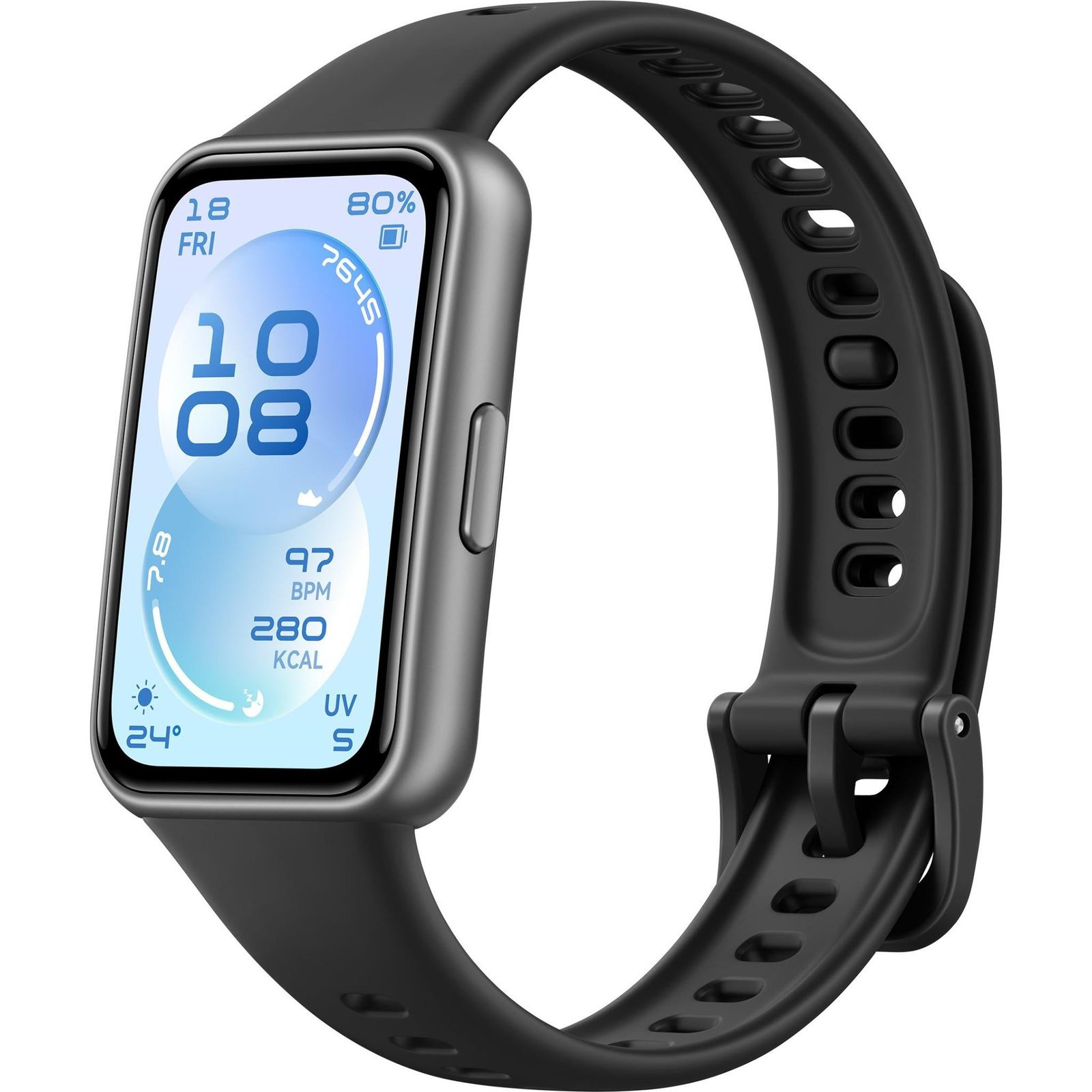 889195-Product-0-I-639076475402726113.jpg Huawei Band 11 Durable Polymer Materials Case with Fluoroelastomer Strap (Black) - Image 1