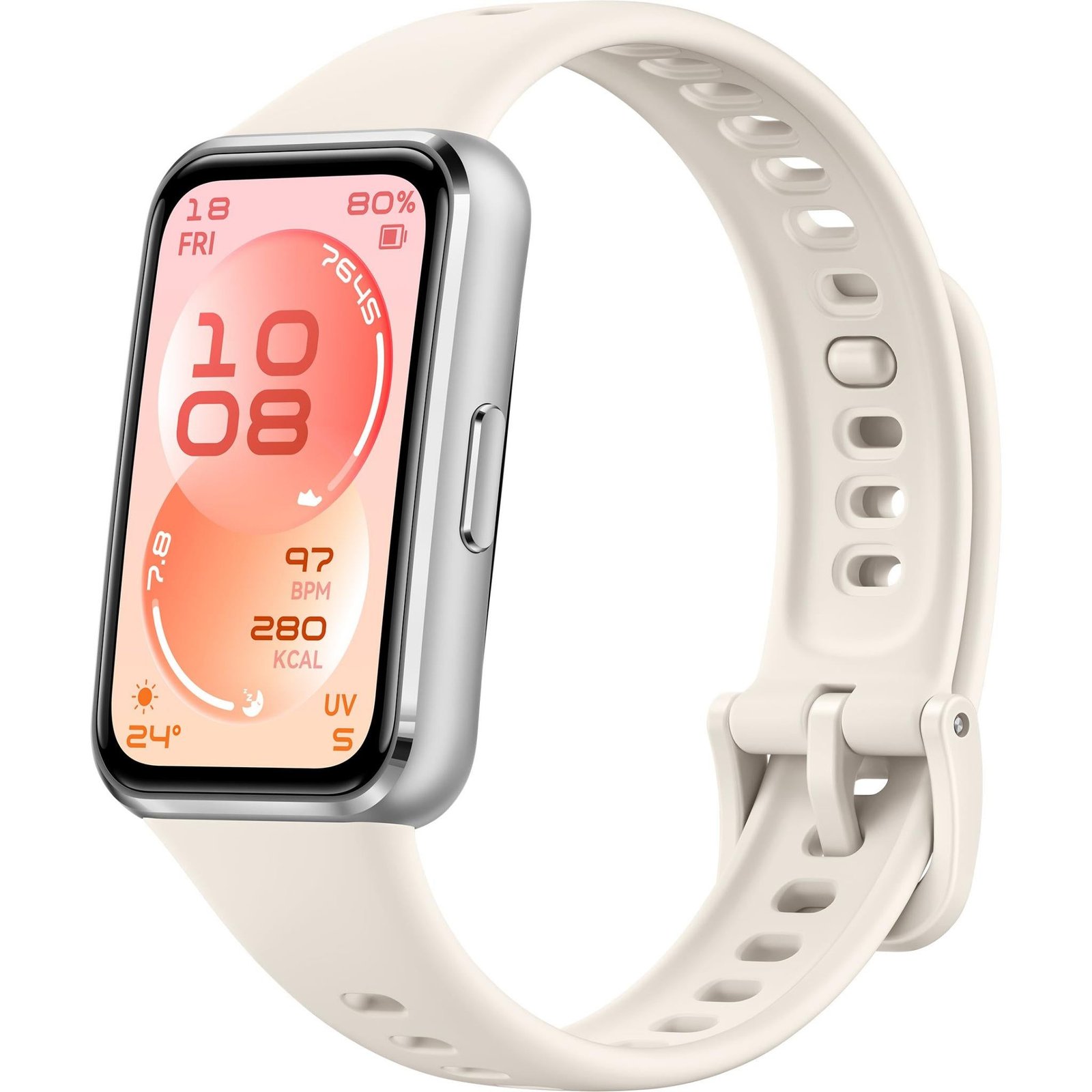 889198-Product-0-I-639076471802243036.jpg Huawei Band 11 Aluminium Alloy Case with Fluoroelastomer Strap (White) - Image 1