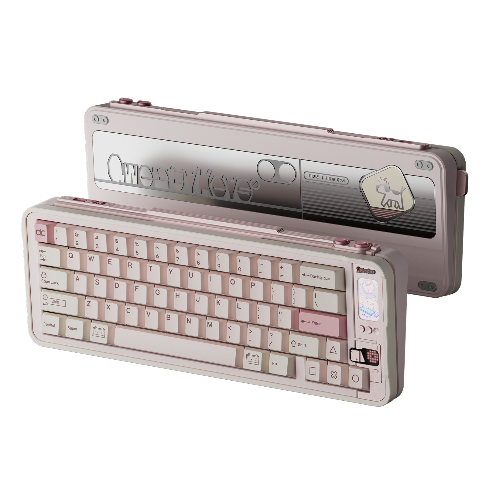 8c8aa7db4878485789e9075500b0dffe.png Qwertykeys QK65 Mk3 Prebuilt Wireless Mechanical Keyboard (White Peach) - Image 1