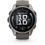 Garmin fenix 9 43mm Titanium with Pebble Grey Silicone Band - Image 2