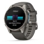 Garmin fenix 9 43mm Titanium with Pebble Grey Silicone Band - Image 4