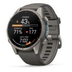 Garmin fenix 9 43mm Titanium with Pebble Grey Silicone Band - Image 6