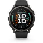 Garmin fenix 9 47mm Carbon Grey DLC Titanium with Black Silicone Band - Image 2