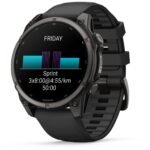 Garmin fenix 9 47mm Carbon Grey DLC Titanium with Black Silicone Band - Image 4