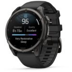 Garmin fenix 9 47mm Carbon Grey DLC Titanium with Black Silicone Band - Image 6