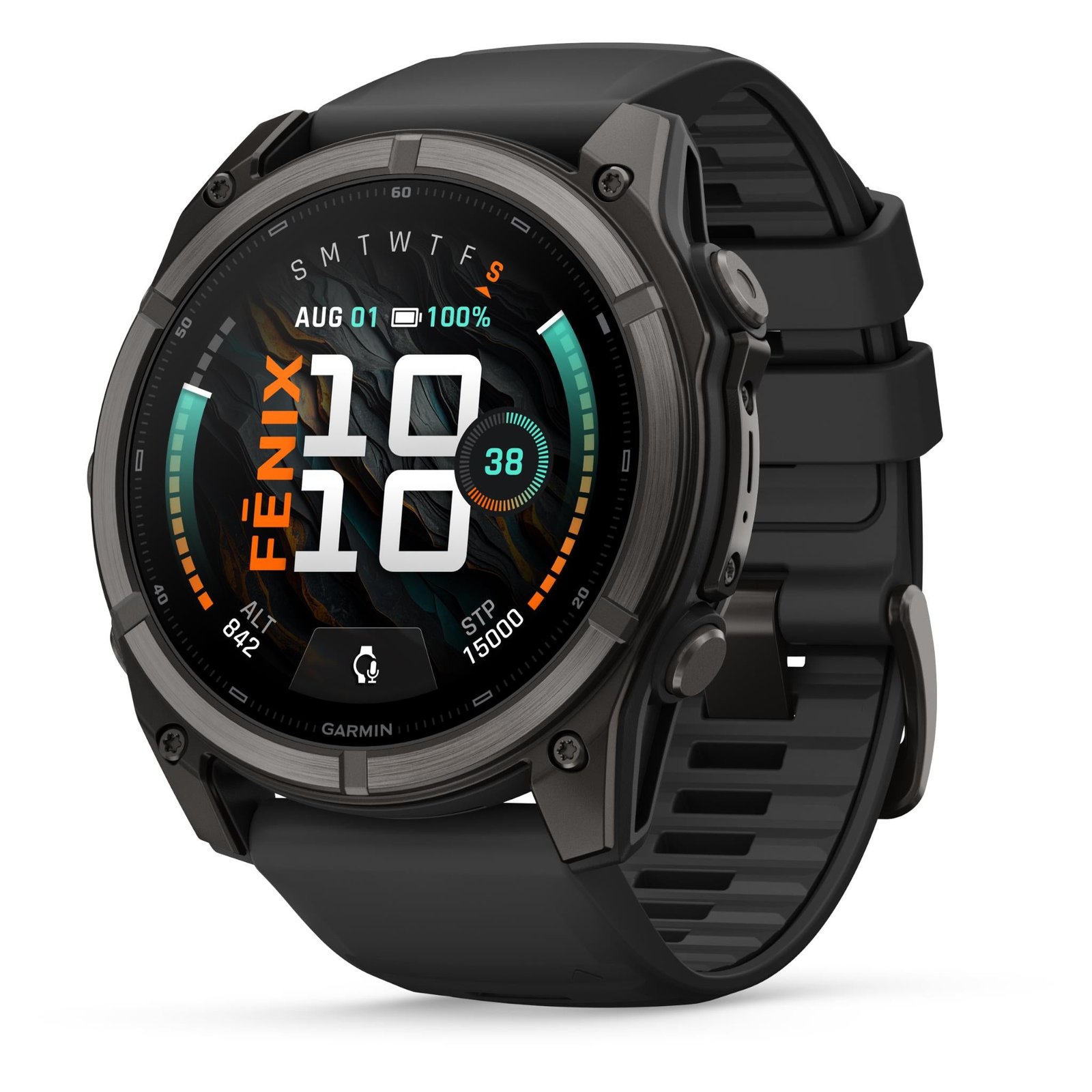 911642-Product-0-I-639234043207605319.jpg Garmin fenix 9 51mm Carbon Grey DLC Titanium with Black Silicone Band - Image 1