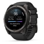Garmin fenix 9 51mm Carbon Grey DLC Titanium with Black Silicone Band - Image 6