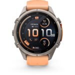 Garmin fenix 9 Pro InReach 43mm Titanium with Shell Pink/Autumn Orange Silicone Band - Image 2