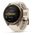 Garmin fenix 9 Pro InReach 43mm Autumn Gold Titanium with Cream/French Grey Silicone Band - Image 4