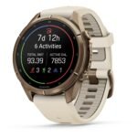 Garmin fenix 9 Pro InReach 43mm Autumn Gold Titanium with Cream/French Grey Silicone Band - Image 5