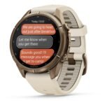 Garmin fenix 9 Pro InReach 43mm Autumn Gold Titanium with Cream/French Grey Silicone Band - Image 6