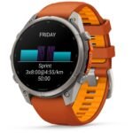 Garmin fenix 9 Pro 47mm (Titanium with Autumn Orange/Spark Orange Silicone Band) - Image 4