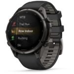 Garmin fenix 9 Pro InReach 47mm Carbon Grey DLC Titanium with Black/Pebble Grey Silicone Band - Image 4