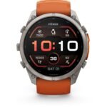 Garmin fenix 9 Pro 51mm Titanium with Autumn Orange/Spark Orange Silicone Band - Image 2