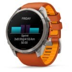 Garmin fenix 9 Pro 51mm Titanium with Autumn Orange/Spark Orange Silicone Band - Image 4