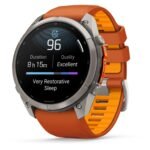 Garmin fenix 9 Pro 51mm Titanium with Autumn Orange/Spark Orange Silicone Band - Image 6