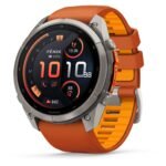 Garmin fenix 9 Pro InReach 51mm Titanium with Autumn Orange/Spark Orange Silicone Band