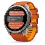 Garmin fenix 9 Pro InReach 51mm Titanium with Autumn Orange/Spark Orange Silicone Band - Image 6