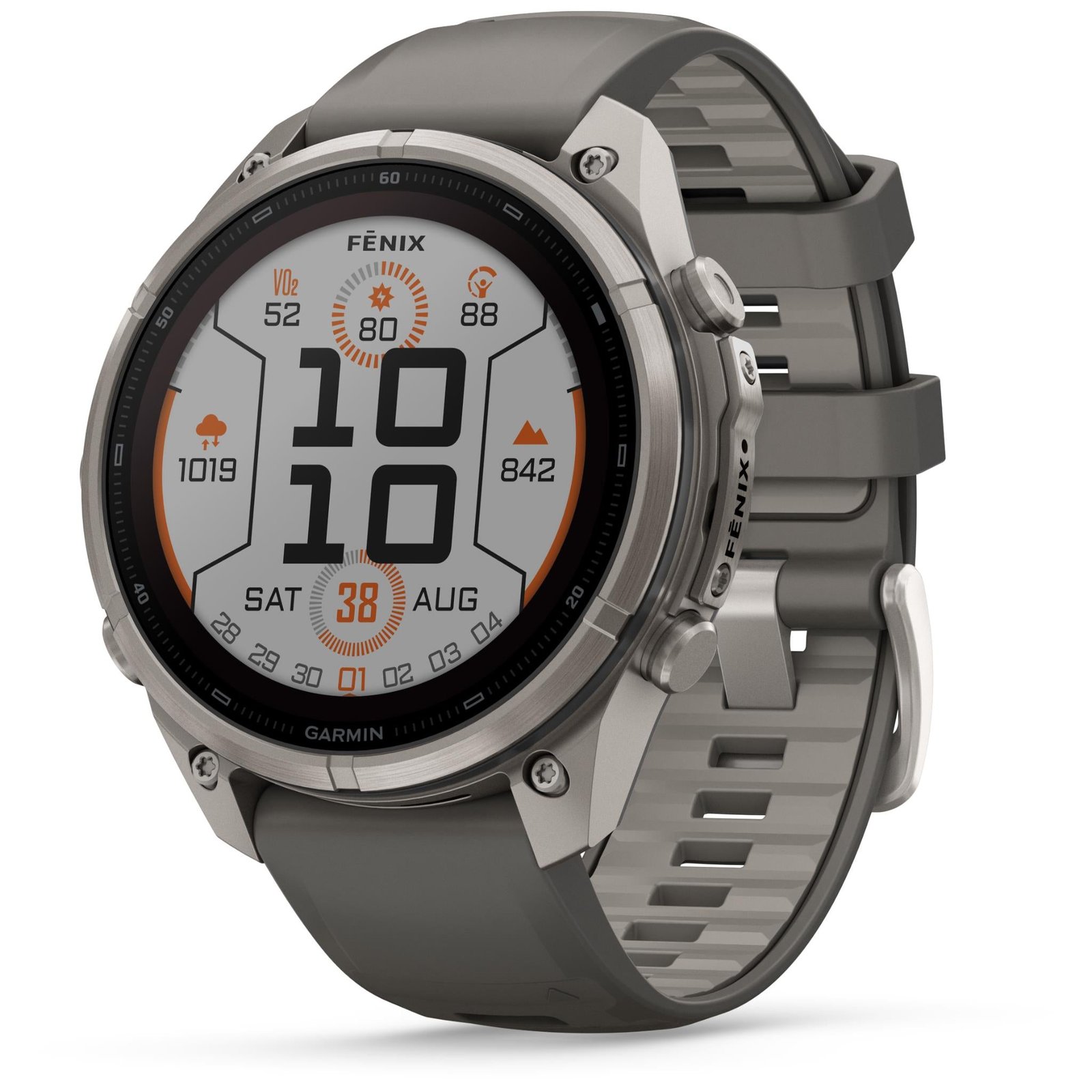 911656-Product-0-I-639234702011631513.jpg Garmin fenix 9 Pro 47mm Solar Titanium Pebble Grey Silicone Band - Image 1