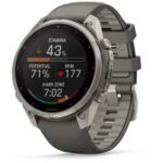 Garmin fenix 9 Pro inReach Solar 47mm with Titanium with Pebble Grey Silicone Band - Image 6