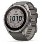 Garmin fenix 9 Pro inReach Solar 51mm Titanium with Pebble Grey Silicone Band