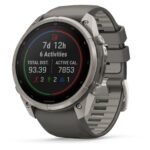 Garmin fenix 9 Pro inReach Solar 51mm Titanium with Pebble Grey Silicone Band - Image 5
