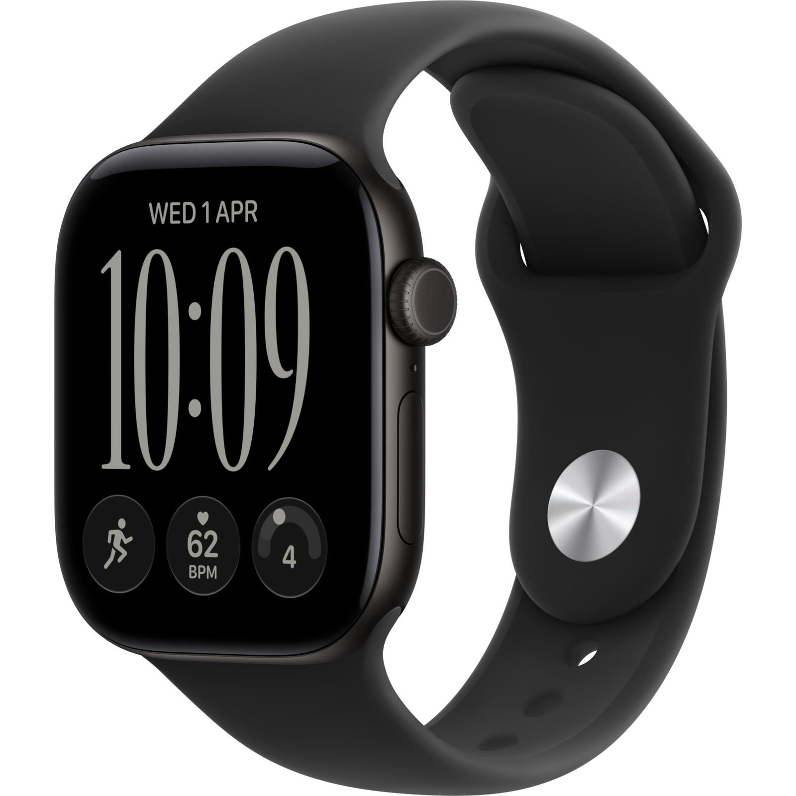 913702-Product-0-I-639245854803725207.jpg Apple Watch Series 12 42mm Black Aluminium Case GPS Sport Band (S/M) (Black) - Image 1