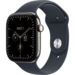 Apple Watch Series 12  42mm Natural Titanium Case GPS + Cellular  Sport Band  (M/L)  [Navy Blue]