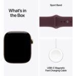Apple Watch Series 12  46mm Radiant Gold Titanium Case GPS + Cellular Sport Band  (M/L)  [Burgundy] - Image 8