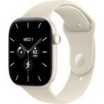 Apple Watch Series 12 46mm Pearl White Ceramic Case GPS + Cellular Sport Band (S/M) [Sand]