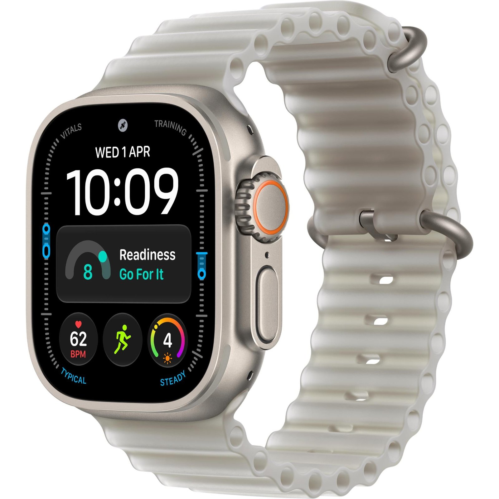 913763-Product-0-I-639245972407696278.jpg Apple Watch Ultra 4 49mm Natural Titanium Case GPS + Cellular with Translucent Ocean Band (Grey) - Image 1