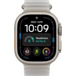 Apple Watch Ultra 4 49mm Natural Titanium Case GPS + Cellular with Translucent Ocean Band (Grey) - Image 2