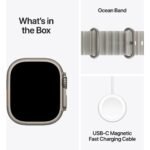 Apple Watch Ultra 4 49mm Natural Titanium Case GPS + Cellular with Translucent Ocean Band (Grey) - Image 8