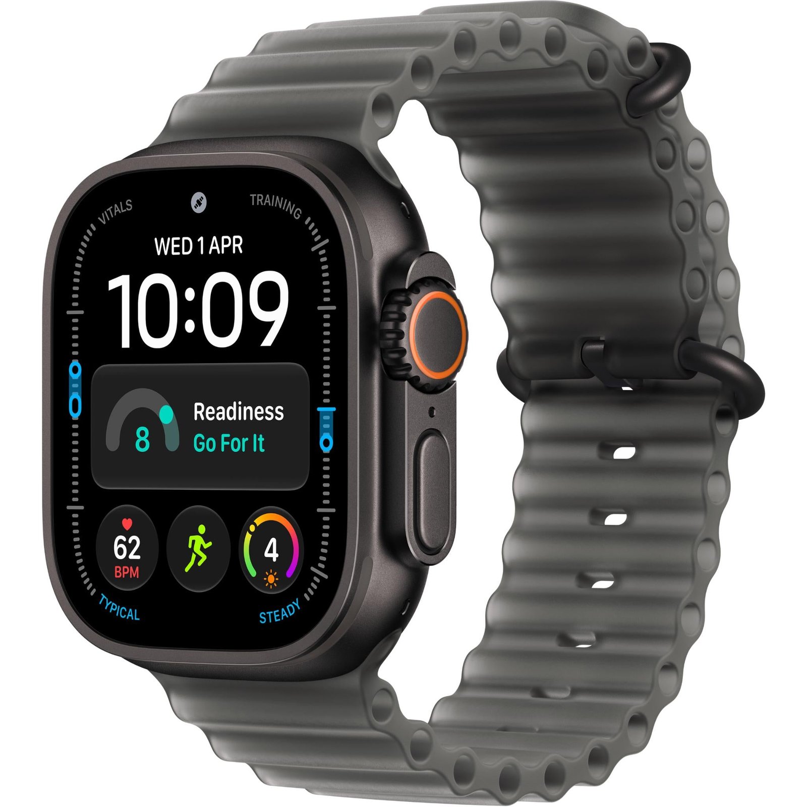 913772-Product-0-I-639245975410604723.jpg Apple Watch Ultra 4 49mm Black Titanium Case GPS + Cellular Translucent Ocean Band (Black) - Image 1