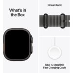 Apple Watch Ultra 4 49mm Black Titanium Case GPS + Cellular Translucent Ocean Band (Black) - Image 8