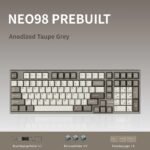 Qwetykeys Neo Studio Neo98 Prebuilt Wireless Mechanical Keyboard (Anodized Taupe Grey) - Image 2