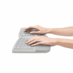 Kensington Dual Comfort Keyboard Split Keys Ergonomic Bluetooth|USB Wrist Rest Grey White - Image 6