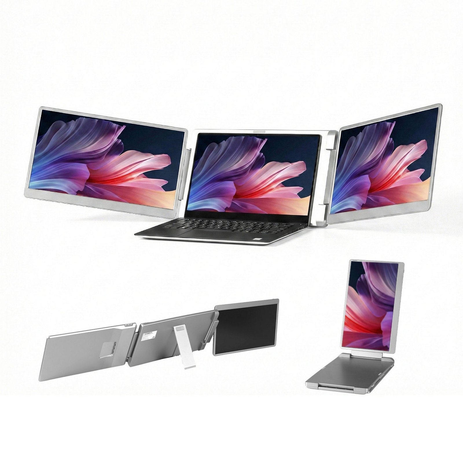 c29fdbbd0a044d2db1ad28df44c25662.jpg Devanti Triple Portable Monitor Laptop Screen Extender 15.6" Dual Display FHD IPS - Image 1