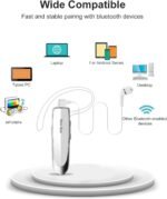 New Bee Bluetooth Handsfree Earpiece with Noise-Canceling Mic (White) - Image 5