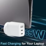 Laser 65W GaN USB Wall Charger with 4 International Plug Adaptors (White) - Image 7