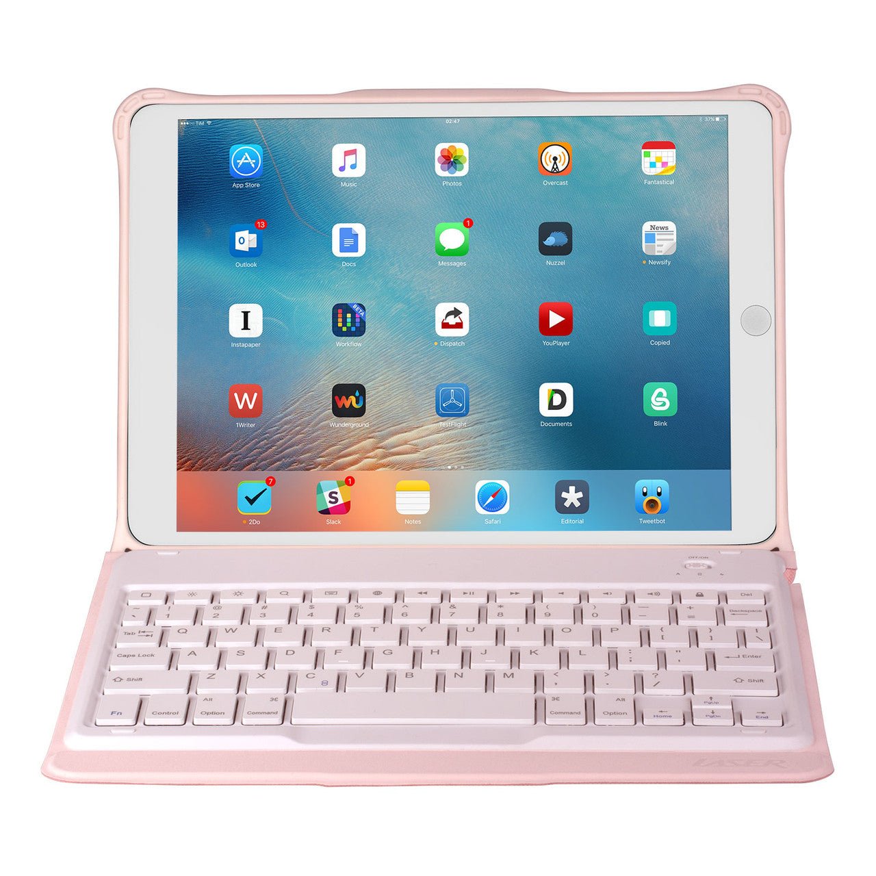 d239a4928cc84828a0cbb1771696290d.jpg Laser 10.2" Wireless Keyboard for iPad (Pink) - Image 1
