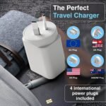 Laser 65W GaN USB Wall Charger with 4 International Plug Adaptors (White) - Image 6