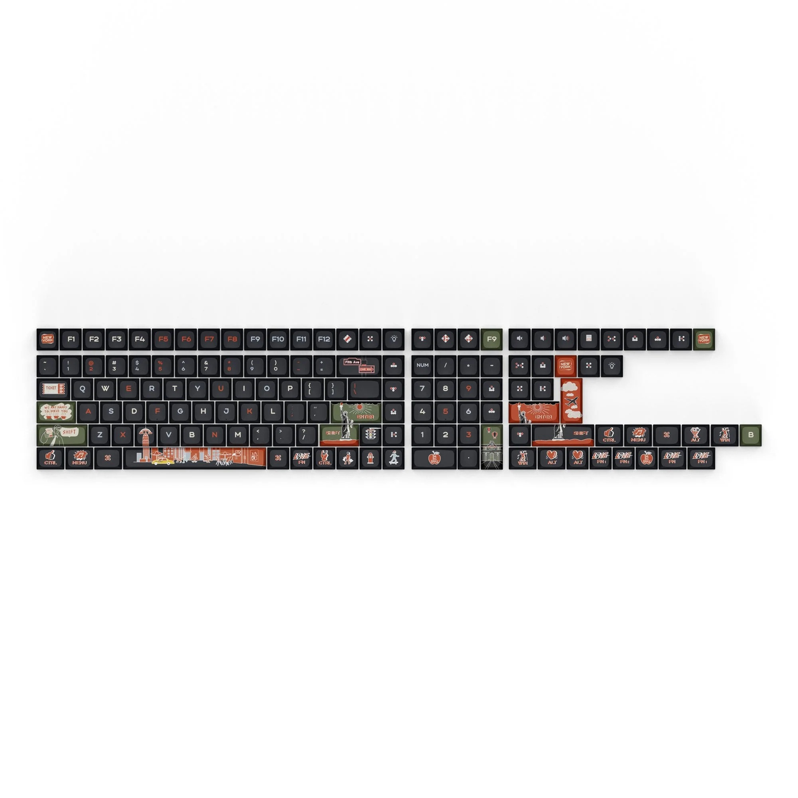 da6667b1971d48f79d650fd9b4b8b1c8.png Keychron New York MDA Dye-Sub PBT Full Keycap Set 140 Keys - Image 1