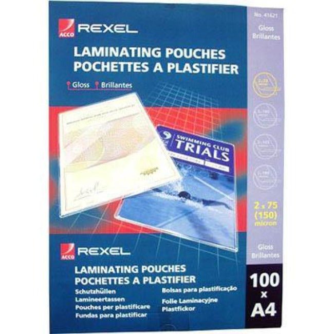 e57dccfe8b1b4154a6e3e10f48234e1e.jpg Rexel Pack 100 Laminating Micron Clear (A4) - Image 1