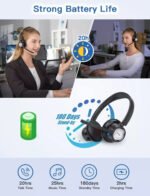 New Bee BH58 Wireless Office Headset - Noise-Canceling Bluetooth (Black) - Image 3