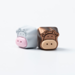 Keychron Cute Cows Aluminum Alloy Artisan Keycap 1u (White) - Image 5
